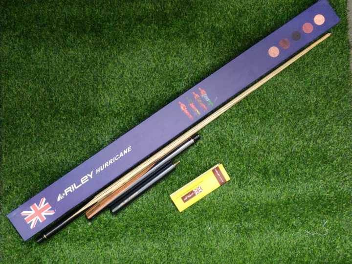 Riley Snooker cue 3 piece 19oz with extension, Snooker stick riley - Black