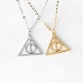 New Triangle 3 Color Movie Har-Ry Triangle Artifact Pendant Necklace Movie Trendy Jewelry Long Chain Dropshipping. 