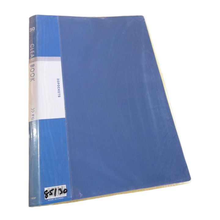 30 Pockets (FC) Clear Book File - Blue Colour