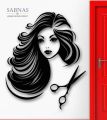 Sabnas -size- 12 X 9 inches - Hair Beauty Salon Wall Decal Sticker Vinyl Wall Decor Stickers For Hair Dresser girls boys woman salons, Parlor , fashion, room, home decor decoration  customize- Black color. 