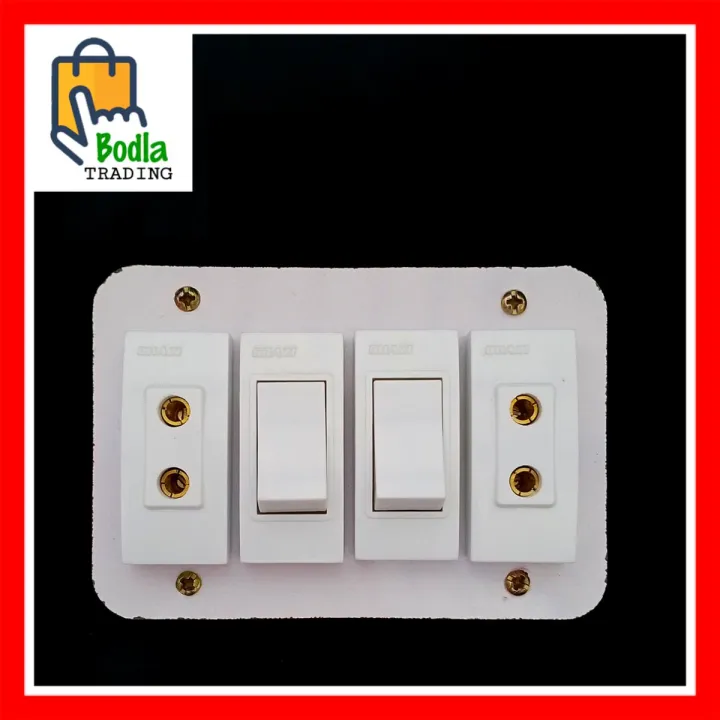 Electric Extension Board Wall Electric Board High Quality PVC Box & Fibar Sheet Piano Switch Sockets (4.Points)