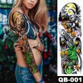 【The road to happiness Store】Large Arm Sleeve Tattoo Japanese Wave Tattoo Lily Peacock Men Full Tiger Fox Tatoo Body Art Women. 