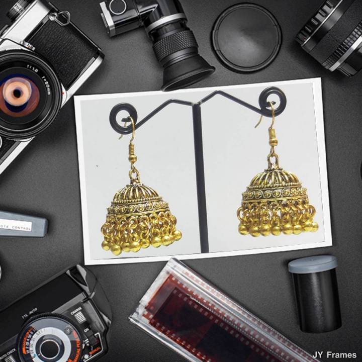 Traditional Indian Pakistani Afghan  Golden Small Jhumka Earrings