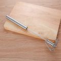 Egg Beater Whisk, Stainless Steel Hand Push Whisk Blender Rotating Push Semi-Automatic Egg Beater Hand Push Mixer Stirrer Kitchen Utensil for Whisking, Mixing, Blending, Stirring. 