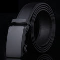 Men's Automatic Buckle Belt Slip Buckle Business Casual Leather Waist Belt. 