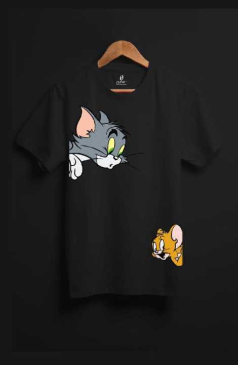 T Shirt For Women N Girls new and stylish Tom And Jerry design Print Summer Wear Round Neck Half Sleeves Shirt