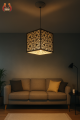 Wooden Ceiling Pendant Light – Modern Hanging Lamp with Laser Cut Design – Decorative Cube Chandelier for Living Room, Bedroom & Cafe Décor – Decorating Items – Decorating Items For Home – Home Décor – Ceiling Lamp – Room Decoration Items – Lamp. 