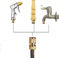 Brass Heavy Duty Hose Nozzle, High Pressure Hose Nozzle Heavy Duty, Adjustable Twist Pressure Sprayer (Nozzle). 
