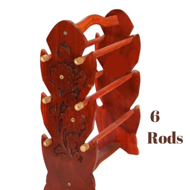 Wooden Bangles Stand , Chori Stand, Jewellery Stand Hand Crafted Best for Girls Women's Bangles & Jewellery Storage 6 Rods