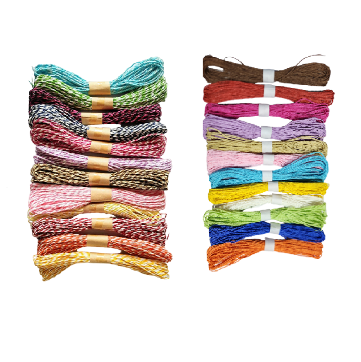 Multi Colored Twisted Paper Rope Threads for DIY Art and Craft Projects /Gift Wrapping Twine Rope Thread Scrapbooks Invitation Flower Decoration (Pack of 12)