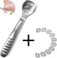 Foot Razor Pedicure Tools with 10 Blades for Men and Women, Corn Cutter & Rasp Dead Skin Peeler Pedicure Tool, Pack of 1 Stainless Steel Foot Scraper Callus Remover, Callus Shaver for Feet, Heel Hard Skin, Corn Callous Removers. 