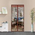 Magic Mesh Embroidery Pattern Magnetic Screen Door, Easy to Install Hands Free Mesh Curtain - Self Sealing, Heavy Duty Magnets Retractable Screen for Pets- Size- 3.5 feet * 7 feet- 4feet * 6.5feet. 