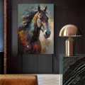 Black Horse Canvas Print Painting Poster, Horse Wall Painting, Animal Decor, Modern Artwork, Animal Wall Art, Home Gift, Ready to Hang Solid Frame Canvas Painting. 