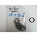 10 Pcs O-Ring 15X2.5 - Inner Dia: 15mm X Thickness: 2.5mm and Outer Diameter: 20mm ORing. 