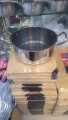 Dual Handles Honeycomb Print Single Sided Laser Coated Nonstick Steel Soup Pot With Lid, Nonstick Pan Honeycomb Protective Layer Skillet Induction Pot. 