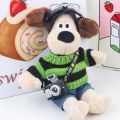 Head dog smiley strap webbing luminous sound camera pendant simulation doll mini camera backpack. 