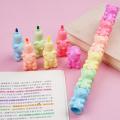 【HOT】 Kawaii 5 Colors Little Bear Fluorescent Marker Pen Set Highlighter Pens Painting Highlight Mark Cute Stationery School Supplies. 