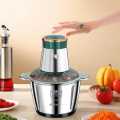 Food Processor, Meat Grinder Mini Chopper 2L Stainless Steel Food Chopper for Meat, Vegetables, Fruits and Nuts, Stainless Steel Bowl. 