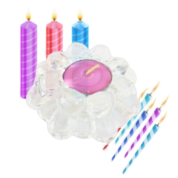 Crystal Glass Candle Holders  -  Feng Shui Home Decor Big Tealight Candle Stand