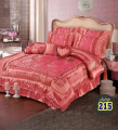 Elegance Bridal Bed Set - Luxurious Satin & Lace with Embroidered Details Bed Set Fancy Bridal Bed Sheet Set Pillow Cover Cushion Cover Neck Roll Set of 8 Pieces. 