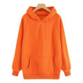 Orange Plain Fleece Full Sleeves Pull Over Hoodie. 