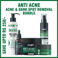FORT Anti Acne Salicylic Acid Bundle Serum, Cream, Gel, Facewash ,Toner for Glowing Skin - Acne Skin Care Products. 