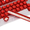 132 Keys Keyboard Keycaps ABS OEM Height Overmolding Injection Molding Ergonomic Design DIY Keyboard Keycaps Transparent Red White Letters. 