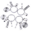 Fashion Barbell Dumbbell Fitness Gym Keychain Pendant Keyrings Sport Accessories. 