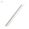 2 Pieces Titanium Super Strong Lightweight Drinking Straws + Cleaning Brush. 