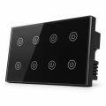 Tuya Smart wifi 8 Gang wall touch Switch with Power Meter Function Tuya Smart Wifi Light Touch Switch Timing Wall Electrical App Voice Control. 