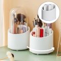 Makeup Brush Holder, 360 Rotating Makeup Organizer with Clear Cover Cosmetics Storage Display Case, with 7 Compartments. 