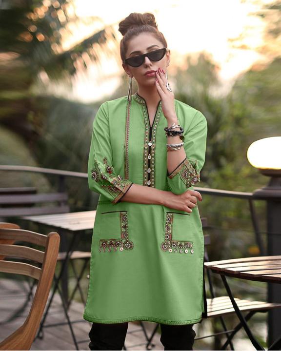 Green Artical name Lollypop pocket embroidery