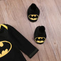 Cute Batman Newborn Baby Boys Infant Rompers+Shoes+Hat 3Pcs Outfit Clothes Set. 