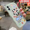 JIUMOO For Huawei Mate 30 Pro Case Cartoon Rainbow Cow Colorful Lovely Cream Wave Border Soft Clear Shockproof Phone Cases Creative Camera Transparent Casing Simple Gentle Protective Cover. 