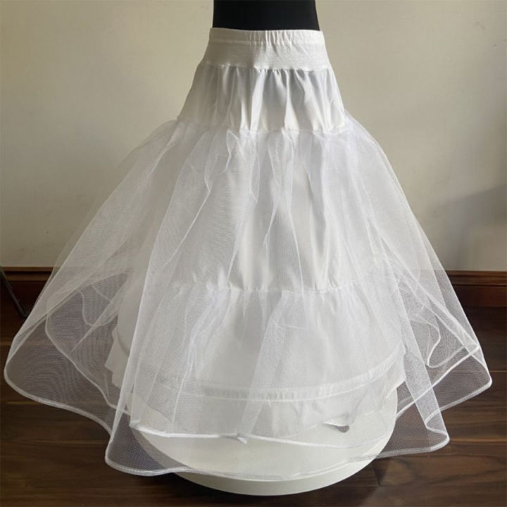 Cancan Skirt for Regular Dresses - White, Elastic Waist, Multiple Lengths Available