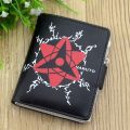 【happy one】Anime Naruto Akatsuki Uchiha Itachi Cloud Short Waterproof Purse with red cloud Ladies. 