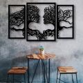 Tree Panel Women Hairs Flying Wooden Wall Art for home office shop or cafe.. 