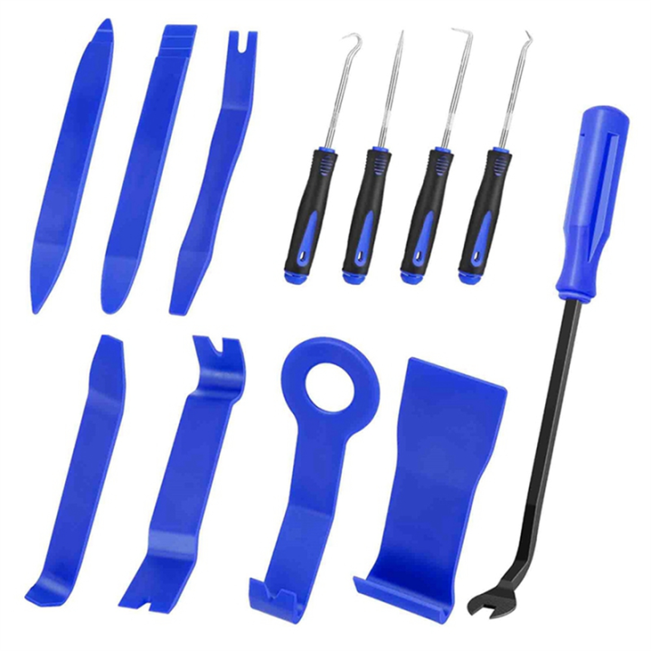12Pcs Door Panel Removal Tool Fasteners Remover Auto Trim Removal Tool Set Automotive Hook Set