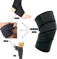 Elastic Knee Wrap Pressurized Extra-Long Compression Bandages for Men and Women to Support Legs, Stable ligaments, Plantar Fasciitis, Joint Pain, Strain, Squatting, Running, Tennis, Basketball,Football (Pack of 2). 