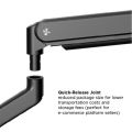 MXG BMA-12U Single Monitor Premium Aluminum Spring-Assisted With 3.0 USB Cable Monitor Arm Matte Black. 