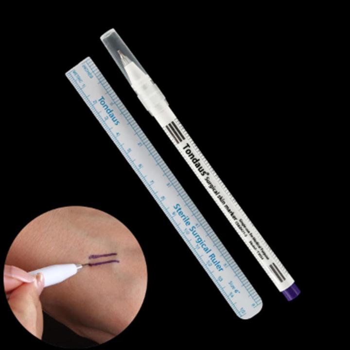 Surgical Skin Marker Pen Ruler Tool Tattoo Piercing Permanent Eyebrow Measure
