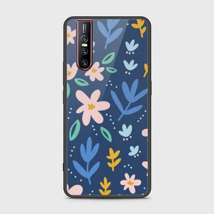 Vivo_V15_Pro Cover - SkinLee HQ Infinity Glass Case (Soft) - Colorful Flowers - SKINLEE-633-1-561-415