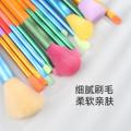 Julystar 10Pcs Makeup Brushes Professional Foundation Eyeshadow Rainbow Colourful Makeup Brushes 5201. 