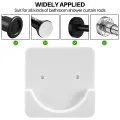 4 Pieces Adhesive Shower Curtain Rod Holder Shower Rod Retainer Wall Mount Holder, Shower Curtain Rod Not Included White. 
