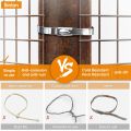100Pcs Chain Link Fence Ties,Multi-Purpose Self-Locking Stainless Steel Zip Ties for Outdoor Garden Farm Pet Cages Fence. 