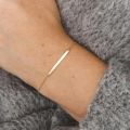 【Top mobile】316L Stainless Steel Bracelet Square Bar Rod Charm Bangle Gold Silver Color Friendship Bracelet. 