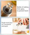 1pc Glass Olive Oil Dispenser Stainless Steel Protection Bottle. 