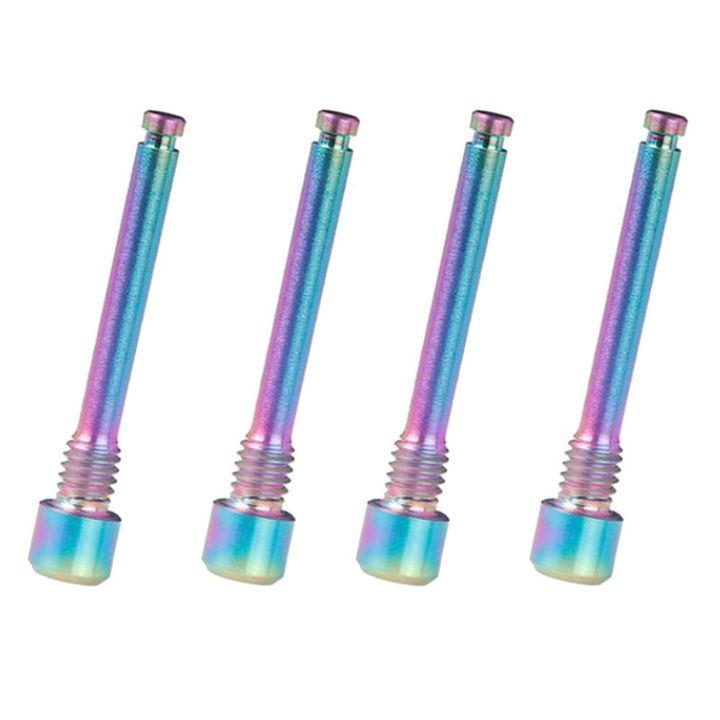 4X Titanium Bolts for Bicycle Disc Brake Pad Threaded Pin Inserts Screw for R Dazzle Color