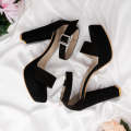Women Fashion 4 inches Block Heels Black Sandal Ideal for Party, Bridal, Casual, and Office Wear, Comfortable for Every Occasion. 