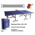 International Standard Foldable Table Tennis Table Standard Size 9'x5' with Locking Wheels, Net, Rackets Set and Balls. 